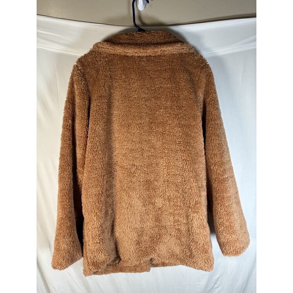 NWT Altar’d State Teddy Coat Small Oversized Camel Sherpa Jacket Cozy Preppy - Picture 2 of 7